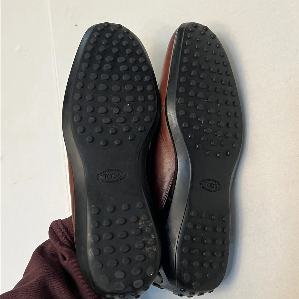 TOD’S WOMENS BROWN LEATHER DRIVING SHOES SIZE 38.5